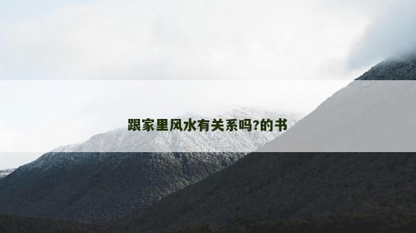 跟家里風水有關(guān)系嗎?的書