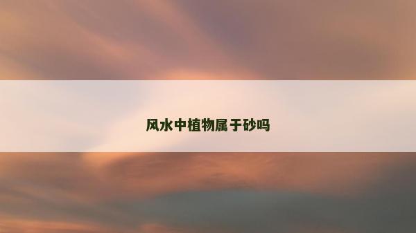 風水中植物屬于砂嗎 風水中植物屬于砂嗎