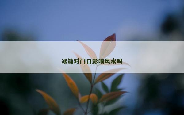 冰箱對門口影響風水嗎