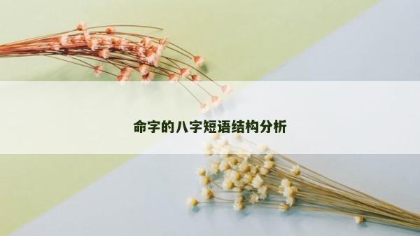 命字的八字短語結(jié)構(gòu)分析