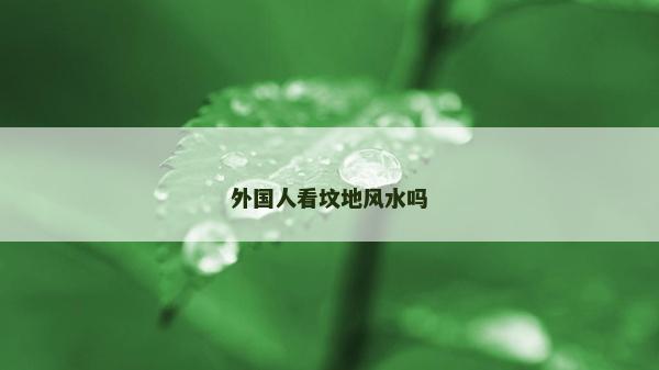 外國人看墳地風水嗎