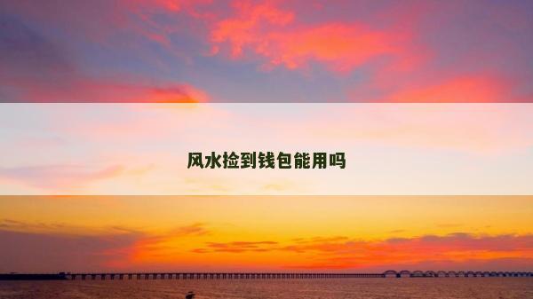 風水撿到錢包能用嗎