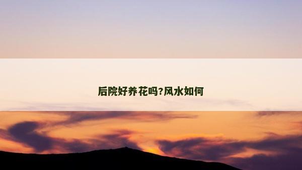 后院好養(yǎng)花嗎?風(fēng)水如何