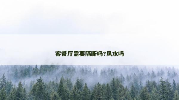 客餐廳需要隔斷嗎?風水嗎