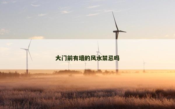 大門前有墻的風(fēng)水禁忌嗎