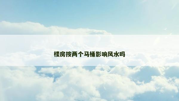 樓房按兩個馬桶影響風水嗎