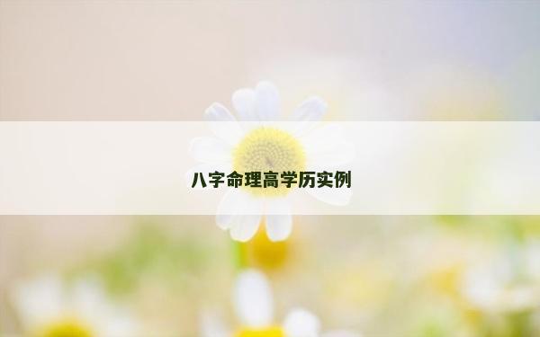 八字命理高學歷實例