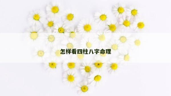 怎樣看四柱八字命理 怎樣看四柱八字命理