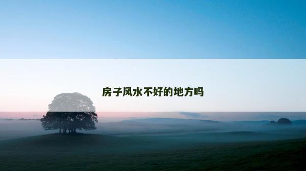 房子風水不好的地方嗎 房子風水不好的地方嗎