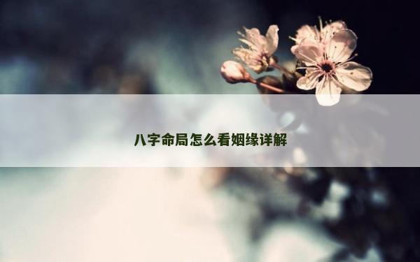 八字命局怎么看姻緣詳解