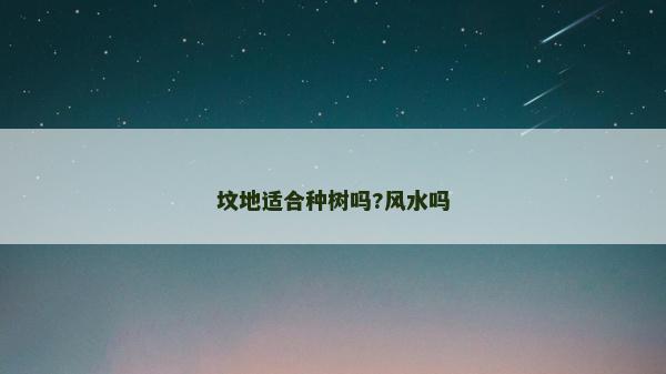 墳地適合種樹嗎?風水嗎