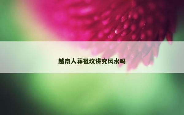 越南人葬祖墳講究風水嗎