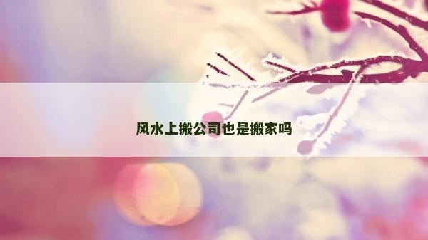 風水上搬公司也是搬家嗎 風水上搬公司也是搬家嗎