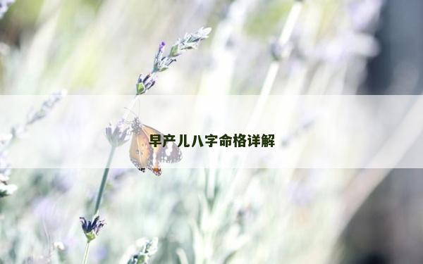 早產(chǎn)兒八字命格詳解