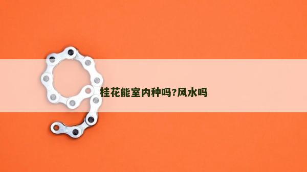 桂花能室內種嗎?風水嗎