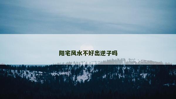 陽宅風水不好出逆子嗎