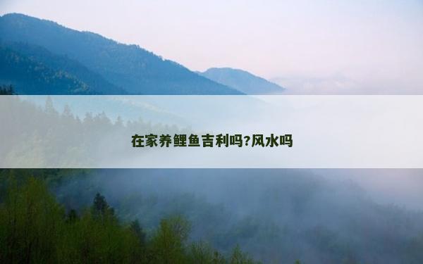 在家養鯉魚吉利嗎?風水嗎