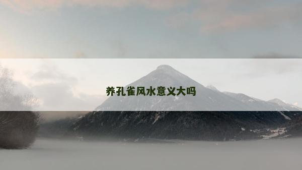 養孔雀風水意義大嗎