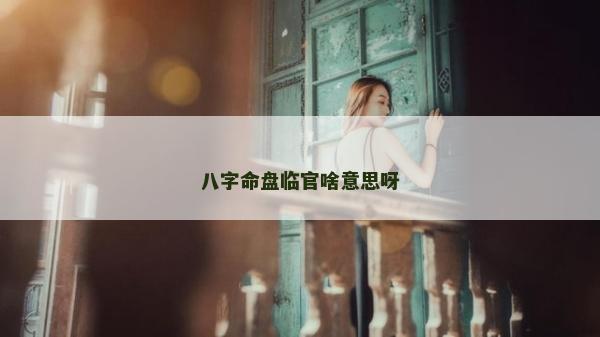 八字命盤臨官啥意思呀