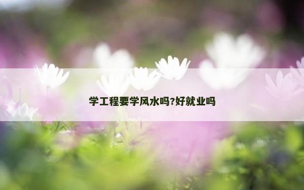 學工程要學風水嗎?好就業(yè)嗎