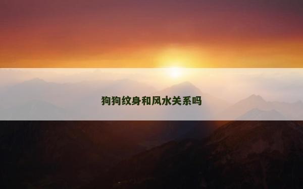 狗狗紋身和風(fēng)水關(guān)系嗎