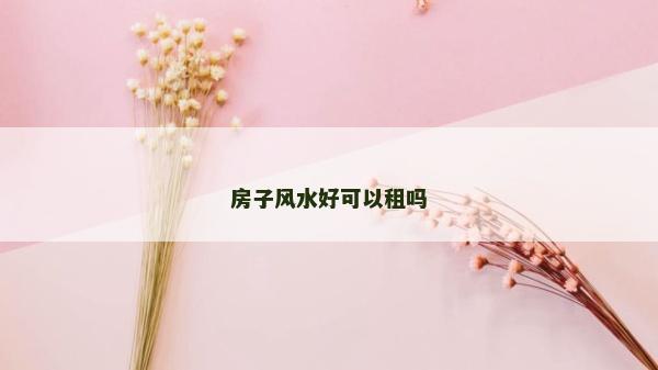 房子風水好可以租嗎