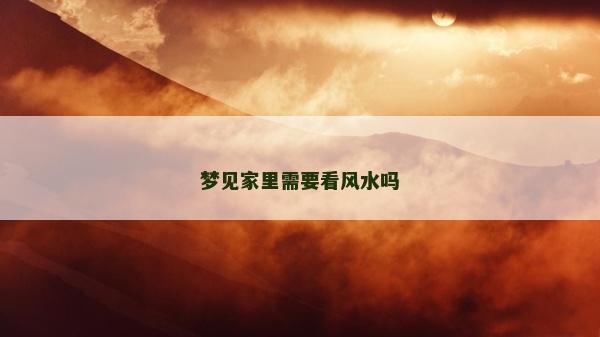 夢見家里需要看風(fēng)水嗎