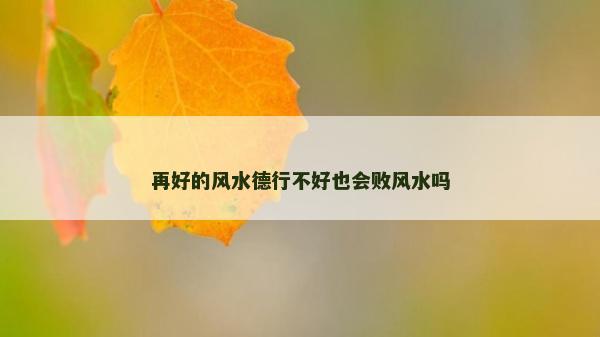 再好的風水德行不好也會敗風水嗎 再好的風水德行不好也會敗風水嗎