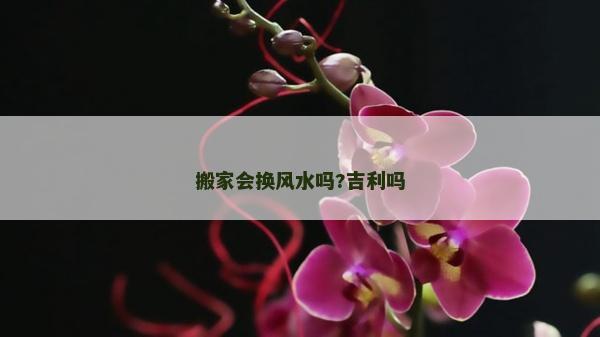 搬家會換風水嗎?吉利嗎