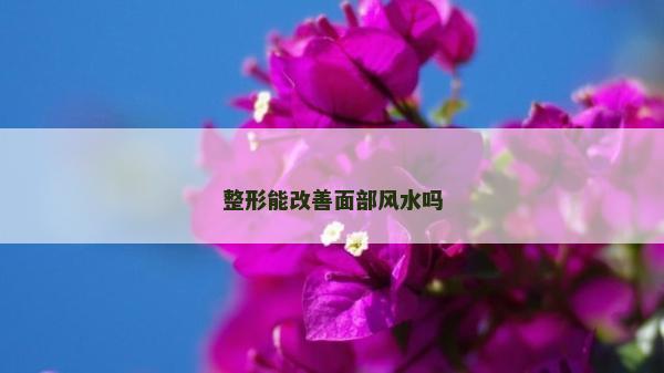 整形能改善面部風水嗎