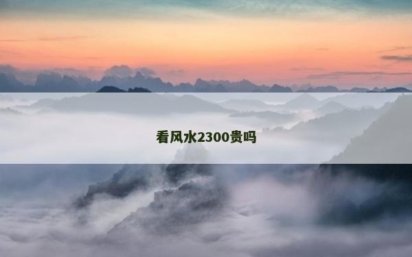 看風水2300貴嗎