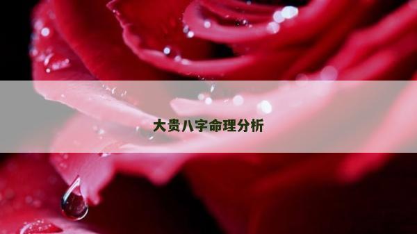 大貴八字命理分析 大貴八字命理分析