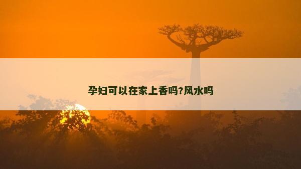 孕婦可以在家上香嗎?風水嗎