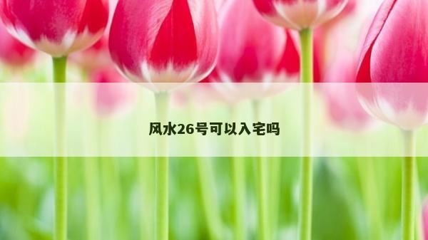 風水26號可以入宅嗎