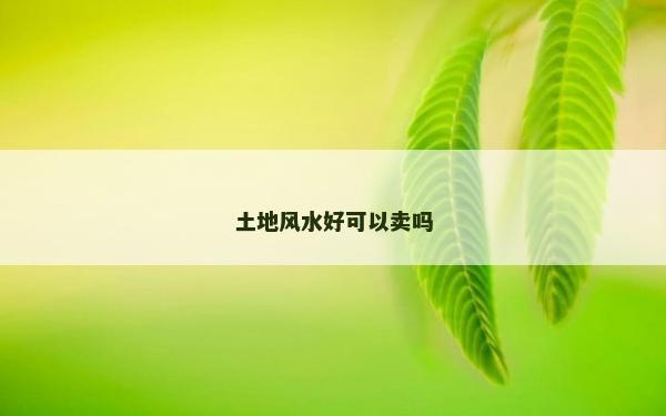 土地風水好可以賣嗎