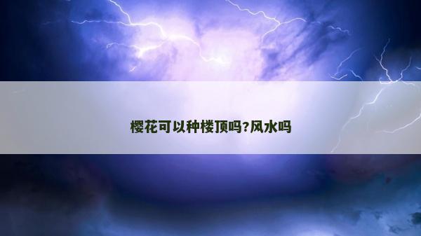 櫻花可以種樓頂嗎?風水嗎