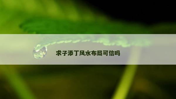 求子添丁風(fēng)水布局可信嗎