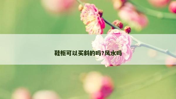 鞋柜可以買斜的嗎?風水嗎
