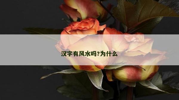 漢字有風水嗎?為什么