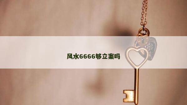 風水6666夠立案嗎