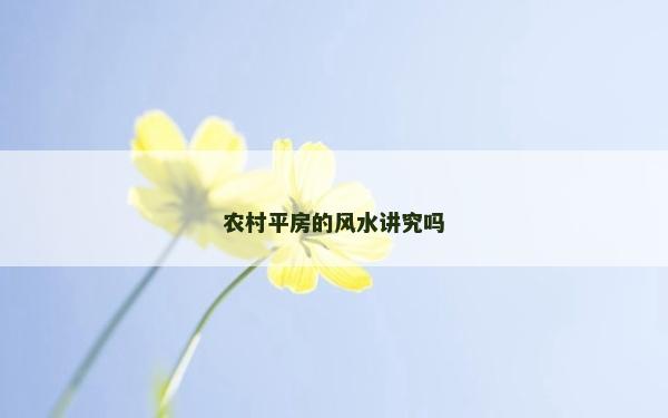農村平房的風水講究嗎