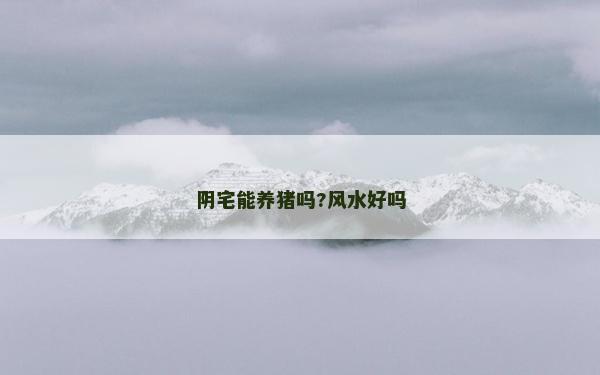 陰宅能養(yǎng)豬嗎?風水好嗎