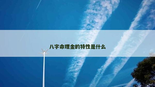八字命理金的特性是什么