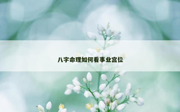 八字命理如何看事業(yè)宮位 八字命理如何看事業(yè)宮位