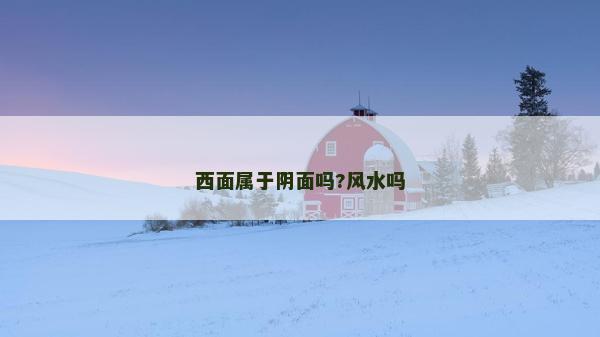 西面屬于陰面嗎?風水嗎