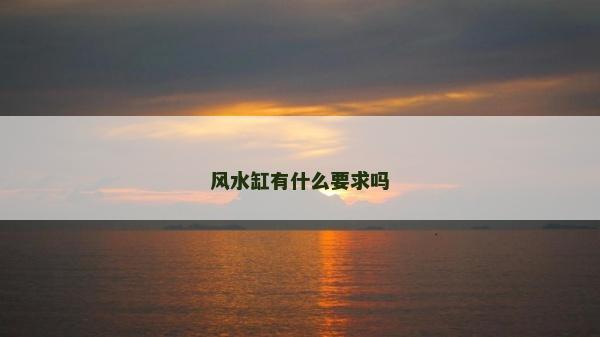風水缸有什么要求嗎