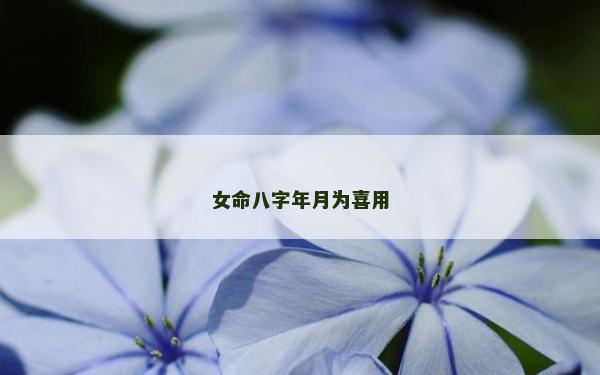 女命八字年月為喜用