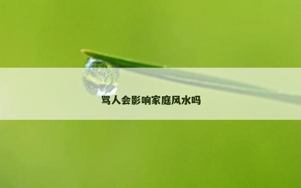 罵人會影響家庭風水嗎 罵人會影響家庭風水嗎