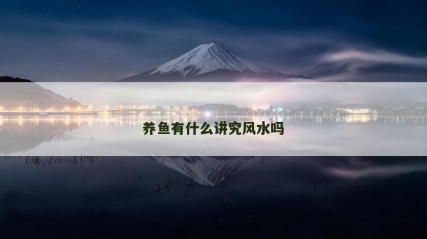 養(yǎng)魚有什么講究風(fēng)水嗎