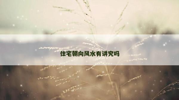 住宅朝向風水有講究嗎